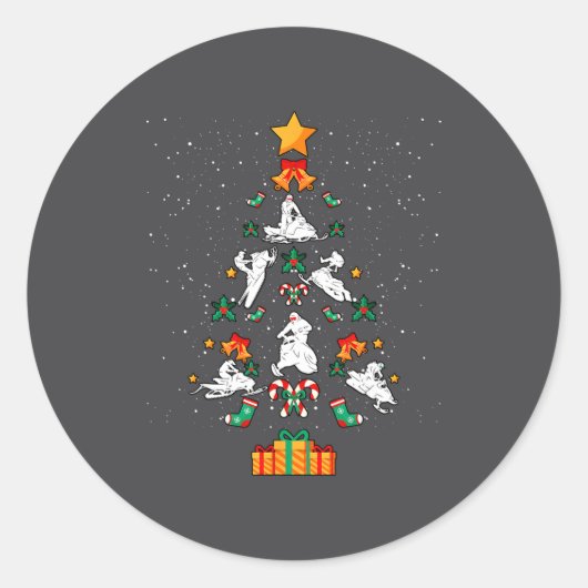Sticker Rond Snowmobile Snowmobiling Christmas Tree Xmas  (Devant)