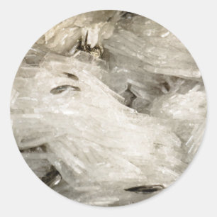 Sticker Rond Snowscape of Crystals