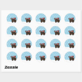 Sticker Rond Snowy Brindle Frenchie (Feuille)