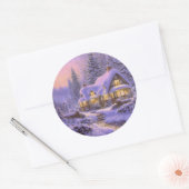 Sticker Rond Snowy Christmas Winter Scene (Enveloppe)