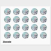Sticker Rond "Snowy Panda Serenity" (Feuille)