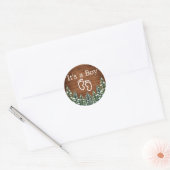 Sticker Rond Snowy Wood & Forest Country Pine C'EST UN GARÇON (Enveloppe)
