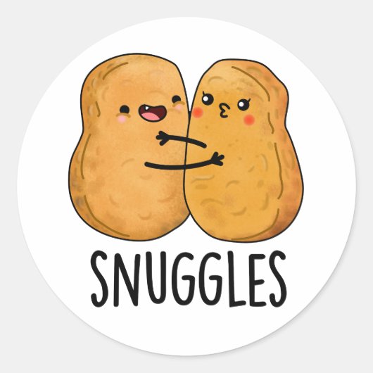Sticker Rond Snuggys Drôle Nugget Couple Pun (Devant)