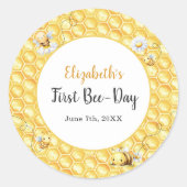 Sticker Rond So Sweet To Bee Birthday (Devant)