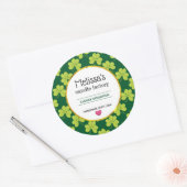 Sticker Rond Soap à bougie Motif Shamrock de Clover Vert mignon (Enveloppe)