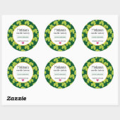 Sticker Rond Soap à bougie Motif Shamrock de Clover Vert mignon (Feuille)