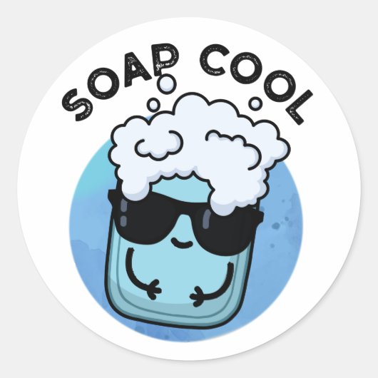 Sticker Rond Soap Cool Funny Soap Pun (Devant)