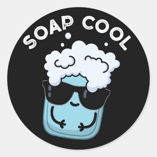 Sticker Rond Soap Cool Funny Soap Pun de savon Dark BG (Devant)