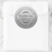 Sticker Rond Soap Lavande Rustique Fait À La Main Argent (Sac)
