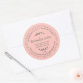 Sticker Rond Soap Rustique Lavande Faite À La Main Rose (Enveloppe)