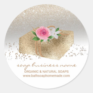 Sticker Rond Soap Soap Fait maison Baignoire biologique naturel
