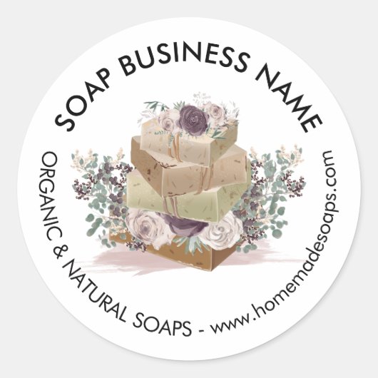 Sticker Rond Soap Soy Spa Rose Lavender fait main (Devant)
