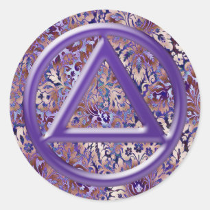 Sticker Rond Sobriété de récupération des Damas de verre vi