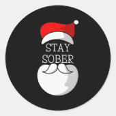 Sticker Rond Sobriety Celebration Soberversary Christmas Stay S (Devant)
