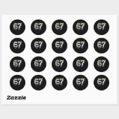 Sticker Rond Soccer 67 Six Seven Funny Gen Alpha Meme Rainbow D (Feuille)