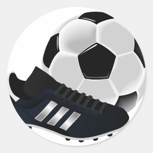 Sticker Rond Soccer ball and shoe (Devant)