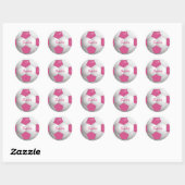 Sticker Rond Soccer Ball Pink and White (Feuille)