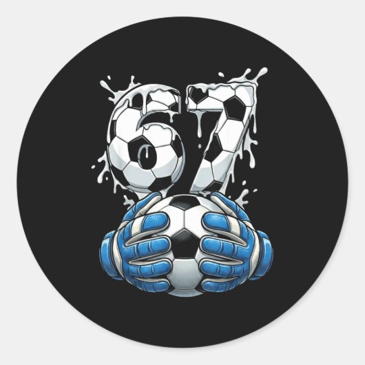 Sticker Rond Soccer Drip Number 67 Boys Soccer Goalkeeper 67 (Devant)