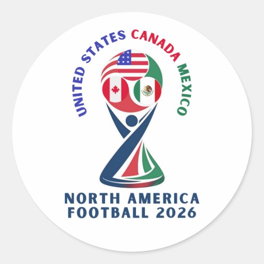 Sticker Rond Soccer Gift for USA Canada Mexico Fans (Devant)