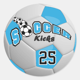 Sticker Rond Soccer Kicks | Baby Blue