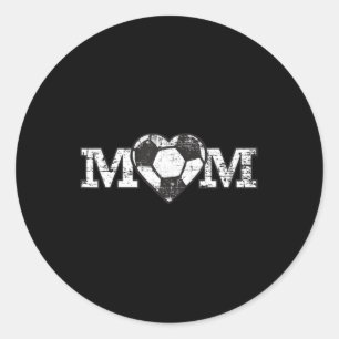 Sticker Rond Soccer Maman Coeur Ventilateur simple