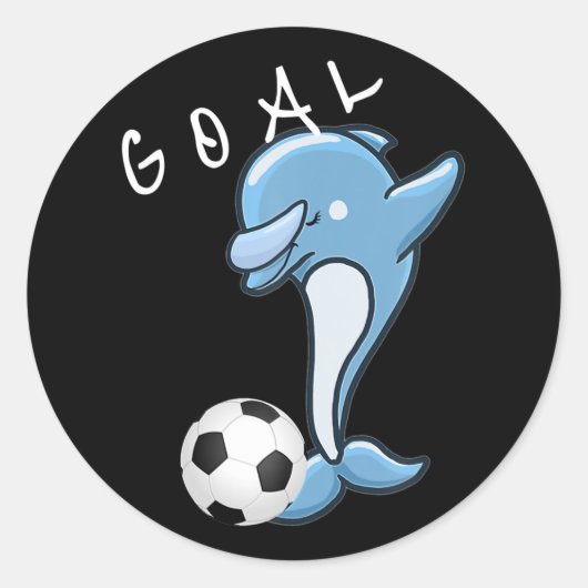 Sticker Rond Soccer mignon Dabbing Dauphin Soccer (Devant)