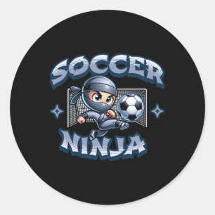 Sticker Rond Soccer Ninja Joueur Arts Martiaux Karate