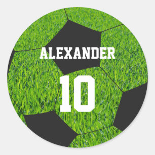 Sticker Rond Soccer Nom et numéro