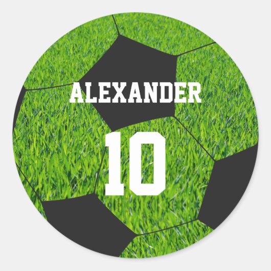Sticker Rond Soccer | Nom et numéro (Devant)