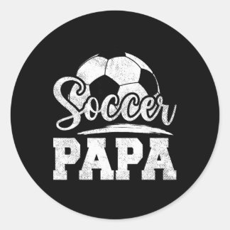 Sticker Rond Soccer Papa Soccer Player Game Day Father's Day 