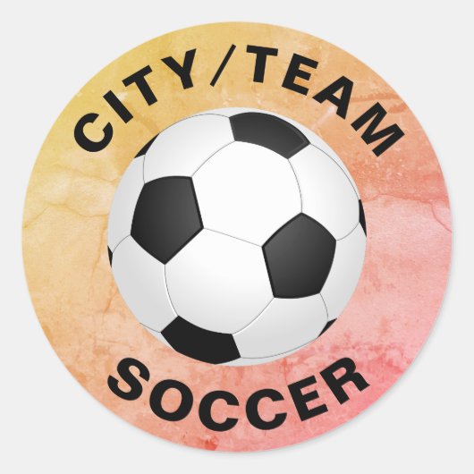Sticker Rond Soccer personnalisable de style vintage (Devant)