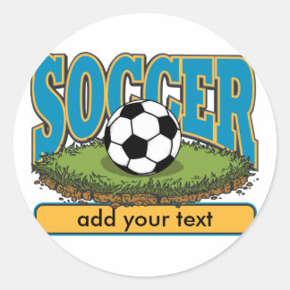 Sticker Rond Soccer personnalisé Ajouter du texte