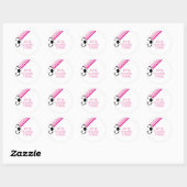 Sticker Rond Soccer Pink Stripes Jeu Heure Anniversaire (Feuille)