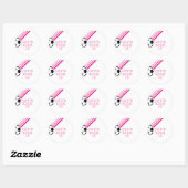 Sticker Rond Soccer Pink Stripes On le frappe Anniversaire (Feuille)