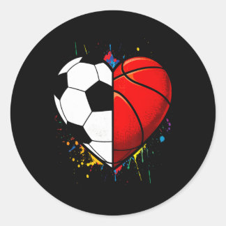 Sticker Rond Soccer Sketll Ll Heart Footll Valentines Day 
