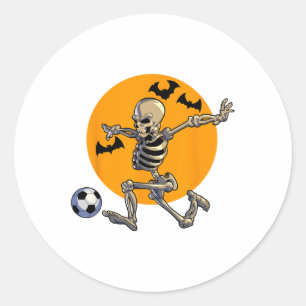Sticker Rond Soccer Squelette Halloween Hommes garçons Joueur d