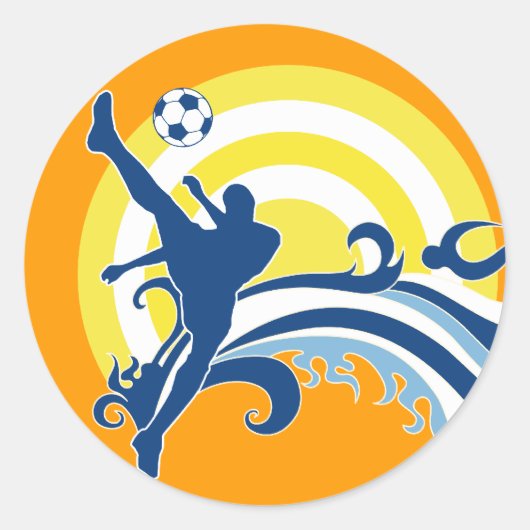 Sticker Rond soccer summersetz. (Devant)