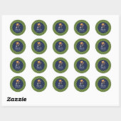 Sticker Rond Soccer Teddy Bear Checkboard Retro Baby Shower (Feuille)