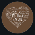 Sticker Rond Social Emotional Learning Heart Counselor Teacher<br><div class="desc">Social Emotional Learning Heart Counselor Teacher Green Gift. Perfect gift for your dad,  mom,  papa,  men,  women,  friend and family members on Thanksgiving Day,  Christmas Day,  Mothers Day,  Fathers Day,  4th of July,  1776 Independent day,  Veterans Day,  Halloween Day,  Patrick's Day</div>