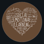 Sticker Rond Social Emotional Learning Heart Counselor Teacher<br><div class="desc">Social Emotional Learning Heart Counselor Teacher Green Gift. Perfect gift for your dad,  mom,  papa,  men,  women,  friend and family members on Thanksgiving Day,  Christmas Day,  Mothers Day,  Fathers Day,  4th of July,  1776 Independent day,  Veterans Day,  Halloween Day,  Patrick's Day</div>