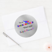 Sticker Rond Social Worker Superhero conception amusante (Enveloppe)