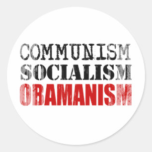 Sticker Rond SOCIALISME OBAMANISM Faded.png de COMMUNISME