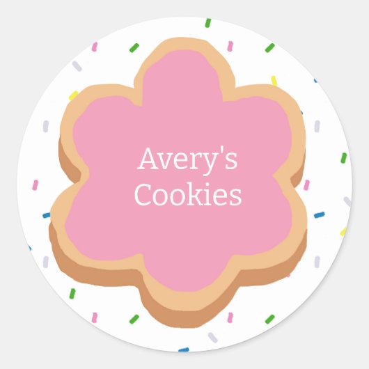 Sticker Rond Société de paillettes de biscuits personnalisés (Devant)