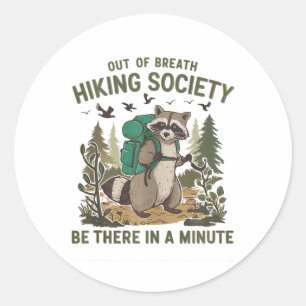 Sticker Rond Société de randonnée à bout de souffle Raton laveu