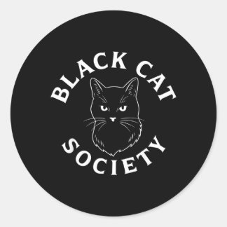 Sticker Rond Société du chat noir Amateur de chaton mignon Anim