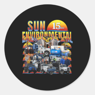 Sticker Rond Société Environnementale Sun Anniversaire V1