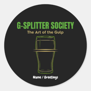 Sticker Rond Société G-Splitter La culture du verre à pinte