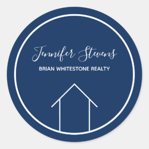 Sticker Rond Société immobilière Custom Navy Blue Marketing