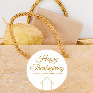Sticker Rond Société immobilière personnalisée Bon thanksgiving