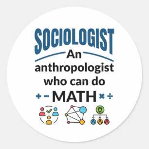 Sticker Rond Sociologue et anthropologue qui peut faire les mat